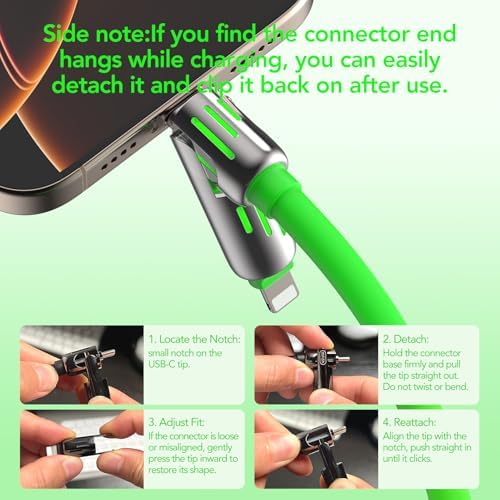 4-in-1 Universal Multi USB Charging Cable – 240W Max Fast Charger Cord with Multiple Connectors for iPhone 16/15/14/13, iPad, Samsung, MacBook, Tablets & More (Black, 6.6Ft) – Enhanced Compatibility and Speed
