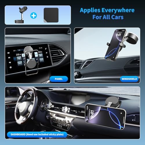 Ultimate 2-in-1 Magnetic Suction Cup Phone Mount for Car & Gym – Versatile Dashboard and Windshield Holder with Foldable Design for Maximum Portability – Perfect for Hands-Free Navigation, Music Control, and Mirror Mounting Solutions – Superior Smartphone Compatibility and Easy Installation