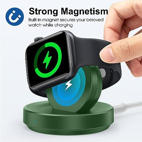 Sleek Sky Blue Portable Magnetic Charging Dock for Apple Watch – Fast Wireless Charger with Nightstand Mode, Compatible with Series 10, 9, 8, 7, SE, 6, 5, 4, 3, 2, Ultra 2 – Travel-Friendly Design with Premium Charging Cable for Effortless Power and Style