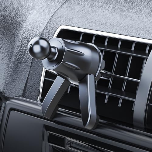 Universal Car Air Vent Phone Holder Clip – Adjustable Metal Hook with Triangular Stabilizing Foot – Optimized for Wireless Charging Compatibility – Effortless Hands-Free Navigation – 0.67-Inch Joint Ball for Superior Fit – Enhance Driving Safety and Convenience with Reliable Phone Access