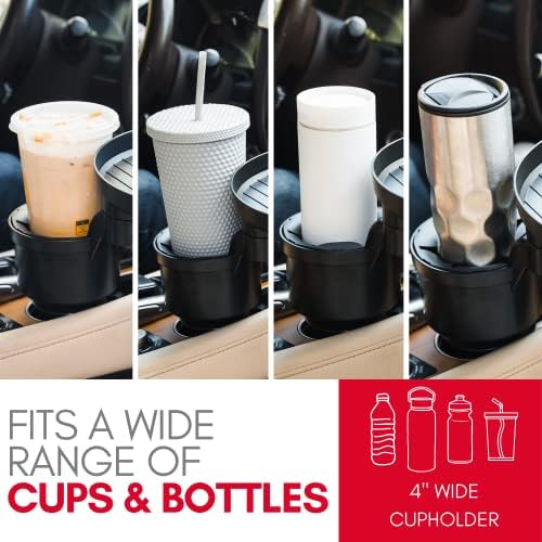 Transform Your Driving Experience with the Macally Adjustable Cup Holder Tray – Multifunctional Car Food and Phone Organizer with Swivel Arm and Secure Smartphone Slot for Ultimate Convenience on the Go
