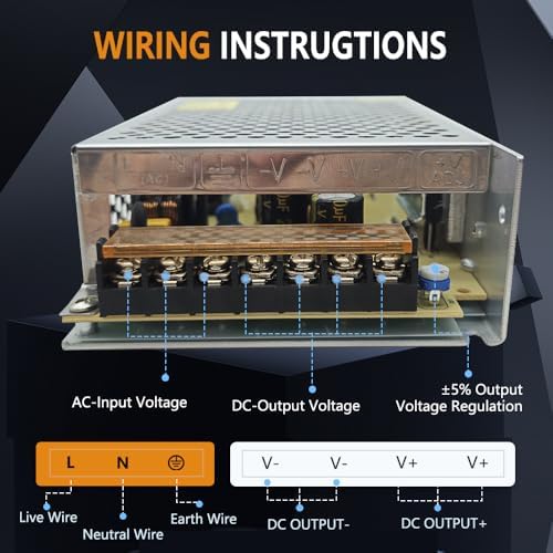 Versatile 24 V 60 W AC to DC Power Supply Adapter – High-Efficiency Converter for CCTV, RVs, LED Lighting, and Pumps – Universal Multi-Voltage Compatibility (110 V/120 V/220 V) for Consistent Performance in All Applications