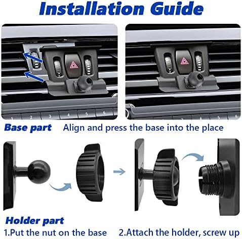 BMW X1 & X2 Air Vent Phone Mount – Thick Case Compatible Mobile Holder for 2016-2022 X1 & 2018-2023 X2 – 360-Degree Adjustable Cradle for All Smartphones – Ultimate Driving Convenience & Safety Accessory