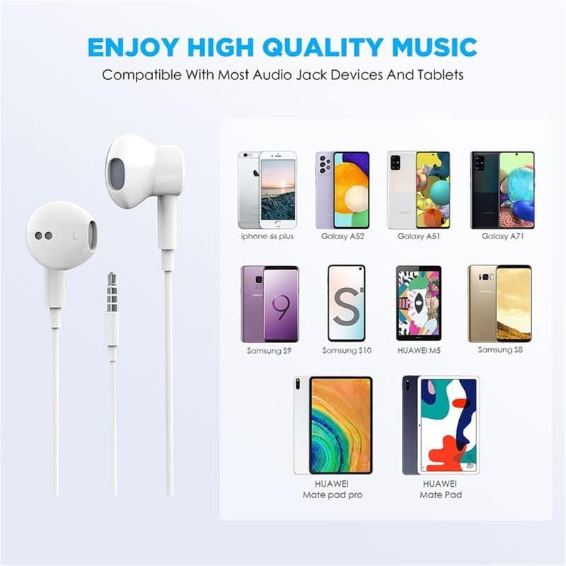 Elevate Your Audio Experience: 2 Pack MFi Certified Wired Earbuds – Superior In-Ear Headphones with Integrated Microphone & Easy Volume Control for i Phone, i Pad, Android & More – Lightweight, Durable Design Perfect for Audiophiles & Professionals – Enjoy Crystal-Clear Sound Across All 3.5 mm Devices