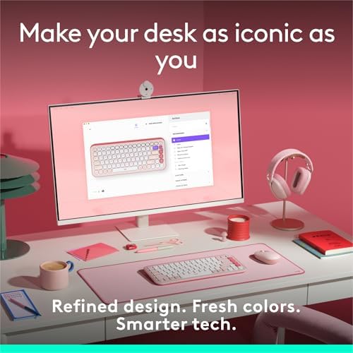 Elevate Your Workspace with the Logitech POP ICON Wireless Bluetooth Keyboard – Stylish Graphite & White Design, Effortless Multi-Device Switching, Comfortable Low-Profile Typing, and Customizable Keys for Enhanced Productivity on Laptops, Tablets, and PCs