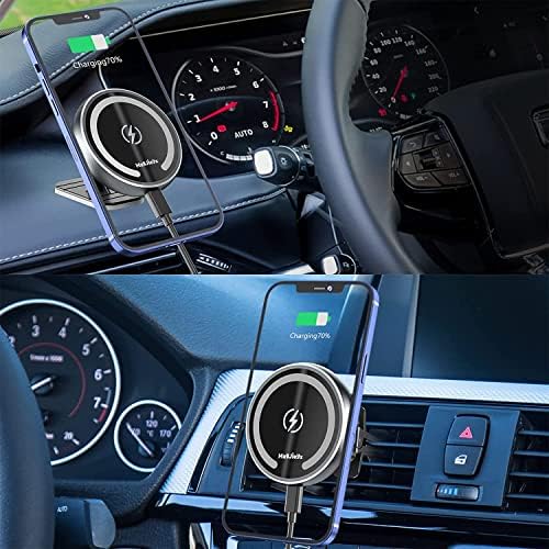 Mag Safe Car Mount Charger for i Phone 12-16 Pro, Pro Max, Plus & Mini – Fast 36 W QC 3.0 Wireless Charging with Strong Magnetic Hold for Dashboard and Vent – Sleek Dark Black Design for Ultimate Device Security and Accessibility on the Road