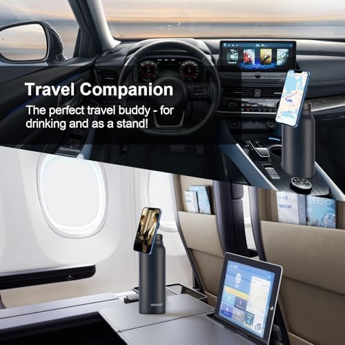 Maximize Your Hydration with the iontech 32 oz Insulated Water Bottle Featuring Mag Safe Compatibility – Innovative Stainless Steel Flask with Magnetic Phone Tripod Mount for Effortless Access During Gym, Sports, Travel, and Daily Commutes – Keeps Beverages Hot for 12 Hours and Cold for 24 Hours in Striking Blue – Ultimate Convenience for Active Lifestyles