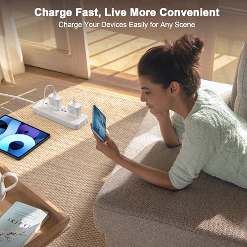 Experience Ultimate Charging Power: 45 W USB C Fast Charger Bundle for i Phone 16 & Galaxy S25 – Includes Dual 10 FT USB C Cables for Unmatched Convenience and Speed – Ideal for Home or Travel with Advanced Safety Features and Wide Device Compatibility