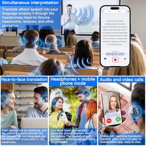 Transform Your Communication with AI Translation Earbuds – Advanced 3-in-1 Bluetooth Headphones for Effortless Multilingual Conversations, Supporting 144 Languages and Accents – Perfect for Travel, Business Meetings, and Language Learning – Stylish Pink Design for Enhanced Connectivity and Comfort