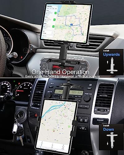 Innovative Adjustable Car CD Slot Mount for Tablets & Smartphones – 360° Rotating Holder for i Pad Pro/Air/Mini, Galaxy Tabs & i Phone – Effortless Installation & Enhanced Stability for Safer Driving Experience