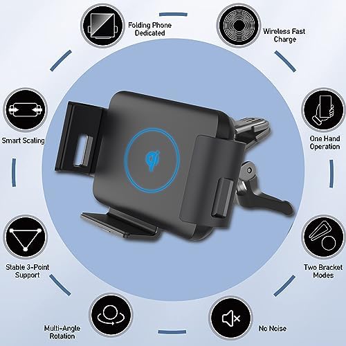 15 W Qi Wireless Car Charger Mount for Samsung Galaxy Z Fold Series – Fast Charging Holder with Auto Clamp & 360-Degree Rotation for Ultimate Convenience and Compatibility This advanced 15 W Qi Wireless Car Charger Mount is expertly engineered for seamless integration with the Samsung Galaxy Z Fold series, including Fold6, Fold5, Fold4, Fold3, and Fold2. Experience the power of fast charging on the go, eliminating tangled cords while driving. The innovative auto-clamp feature secures your device effortlessly, ensuring stability over bumps and sharp turns. With a sleek, modern design, this charger holder not only enhances your vehicle’s interior but also allows for hands-free navigation and calls. Enjoy 360-degree rotation for customizable viewing angles, making it the perfect companion for your daily commute. Constructed from durable materials, maintaining its elegance is easy—just a simple wipe with a soft cloth. Elevate your driving experience and keep your Samsung Galaxy Z Fold charged and accessible with this reliable, stylish, and efficient solution.