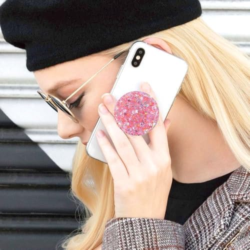 Universal Cell Phone Stand Compatible with for Phone Grip Holder, 360° Rotation-Transparent Magnetic Sparkling Starlight Drops colloidal Powder (Lilac) – Enhanced Compatibility and Speed