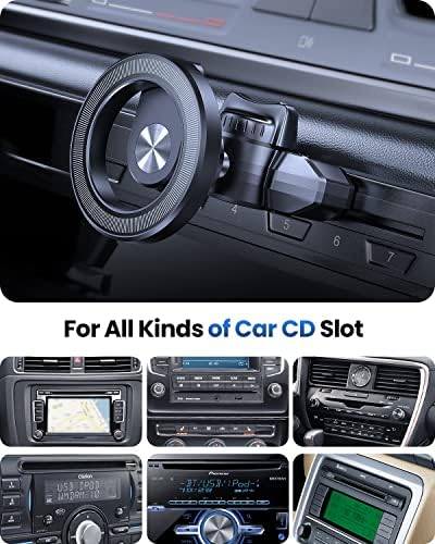 Revolutionary OQTIQ Magnetic CD Slot Phone Mount for Effortless Smartphone Access – Six Ultra-Strong Magnets for i Phone, Samsung Galaxy, LG & More – Hands-Free Convenience with 360° Rotation for Optimal Viewing Angles – Compact Design for Any Vehicle Interior – Elevate Your Driving Safety and Experience