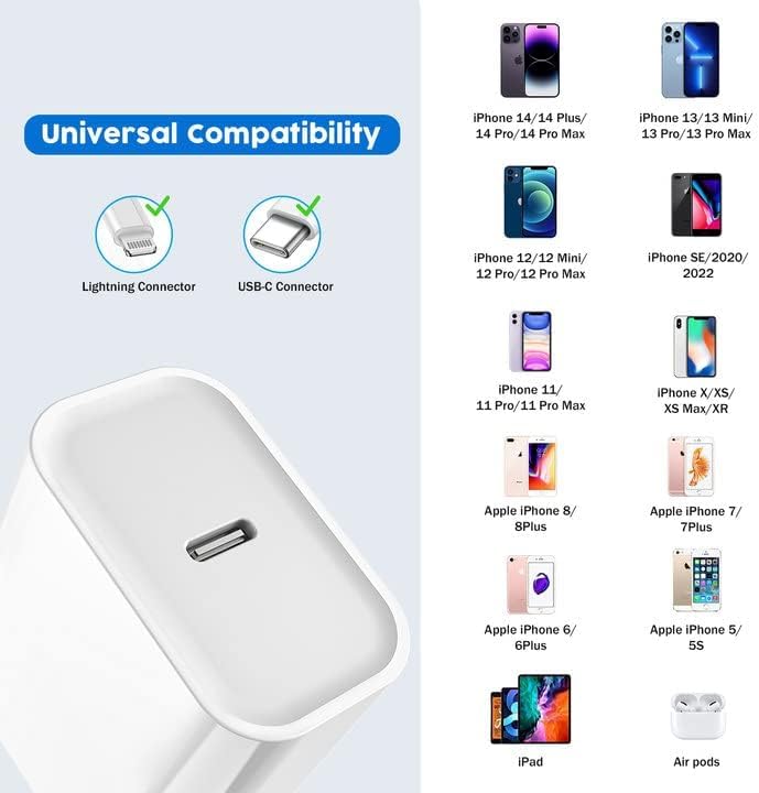 Rapid Charge Bundle: 3-Pack 6 FT USB-C to Lightning Cables for i Phone – Ultra-Fast Charging Compatibility with i Phone 14 Pro Max, 14 Plus, 13, 12 Mini, 11, 10, XS, SE – Durable & Convenient Charging Solution for Home, Office, and Travel