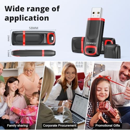 JUANWE 128 GB USB Flash Drive Dual Pack – High-Speed USB 3.0 Thumb Drive with LED Indicator for Effortless Data Storage Across Devices, Ideal for PCs, Laptops, Car Audio, and Smart TVs – Reliable and Compact Memory Solution for Your Digital Needs