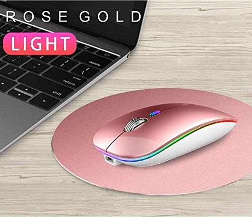 TENMOS Sleek LED Bluetooth Mouse – Ultra-Quiet Rechargeable Wireless Mouse with Type C Adapter for Laptops, Mac Books & i Pads – Bluetooth 5.1 & 2.4 GHz Universal Compatibility in Vibrant Blue – Perfect for Home, Office, and On-the-Go Productivity
