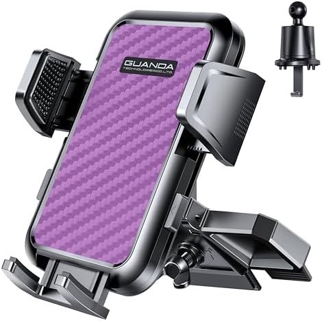 Universal CD Slot Car Phone Mount by GUANDA TECHNOLOGIES – Premium Adjustable Anti-Slip Holder for i Phone & Android Devices with Versatile Air Vent Clip for Safe Navigation and Enhanced Accessibility