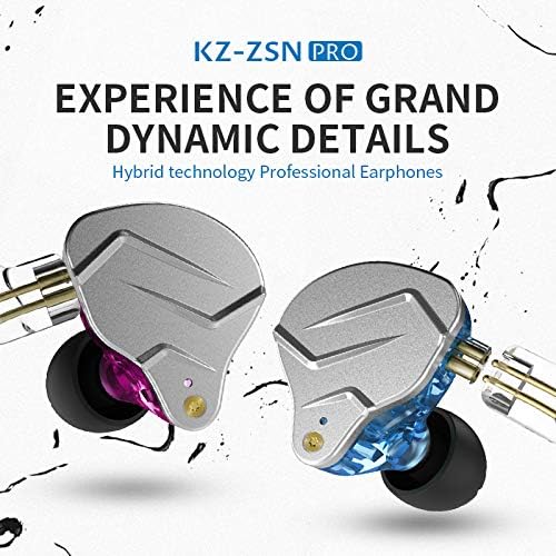 Elevate Your Listening Experience with Linsoul KZ ZSN Pro Dual Driver In-Ear Monitors – Premium 1 BA + 1 DD Hybrid Earbuds with Durable Zinc Alloy Design and Detachable 2-Pin Cable for Hi-Fi Sound Quality and Enhanced Device Compatibility, Perfect for Audiophiles and Casual Listeners Alike