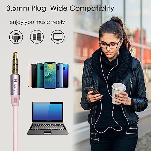 Hmusic Sleep Earbuds – Ultra-Comfortable Wired Headphones with Soft Silicone Earplugs for Side Sleepers, Meditation, and Travel – 3.5 mm Compatible with Built-in Mic for Hands-Free Use – Stylish Black Design for Ultimate Relaxation and Noise Isolation
