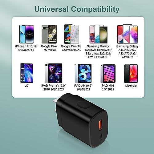 Ultra-Compact 25 W USB-C Fast Charging Block – High-Speed Wall Adapter for i Phone 16, Samsung Galaxy S25 Ultra, Google Pixel 8 & More – Enhanced Safety Features & Travel-Friendly Design for Rapid Device Power-Up