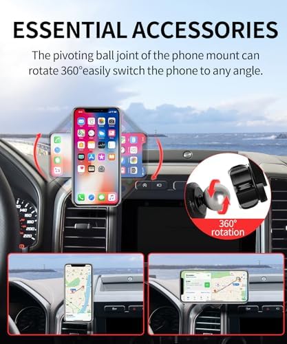 Ford F-150 2021-2024 Car Phone Holder – 360° Rotating Mag Safe-Compatible Mount for Secure, Hands-Free Use Without Obstructing Air Vents – Durable, Easy-Install Accessory for Modern Drivers