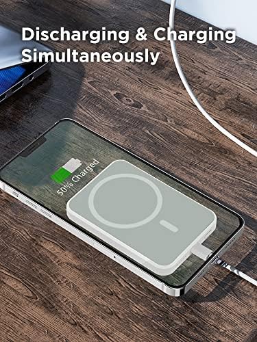 Gigastone 5000 m Ah Magnetic Wireless Power Bank – Ultimate Portable Charger with Type-C Fast Charging for i Phone 12/13/14/15 – Effortless Magnetic Alignment and Lightweight Design for On-the-Go Charging Solutions