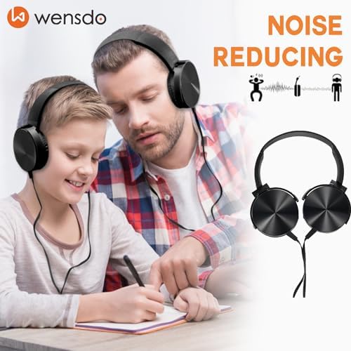 K-12 Classroom Headphones with Microphone – Durable Wired Student Audio Solution for Enhanced Online Learning, Travel & Library Use – Comfortable Fit, Adjustable Design, Superior Sound Quality & Device Compatibility for Kids – 2 Pack