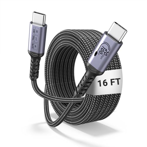 10 FT USB C 3.1 Gen 2 Cable – 2 Pack for High Speed 10 Gbps Data Transfer & 100 W Fast Charging, 4 K 60 Hz Video Output Compatible with Mac Book Pro, Galaxy S21, Thunderbolt 3 – Ultimate Connectivity Solution for Power Users