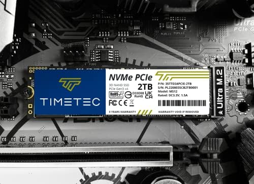 Timetec 512 GB NVMe PCIe Gen3 M.2 2280 SSD – Unmatched Speed and Reliability for Gamers and Creators – Experience Blazing Read Speeds of Up to 2,000 MB/s and Write Speeds of 1,600 MB/s – Perfect Upgrade for Enhanced Performance and Seamless Multitasking in PCs and Laptops – Elevate Your Data Storage with Advanced 3 D NAND Technology for Lasting Durability and Lightning-Fast Transfers – Compact M.2 2280 Form Factor Designed for Effortless Installation and Maximum Compatibility – Transform Your Workflow and Gaming Experience with a High-Performance Solid State Drive That Redefines Speed and Efficiency.
