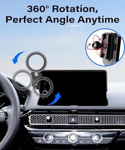Revolutionize Your Honda Civic Driving Experience with the Premium Magnetic Phone Holder – 360-Degree Rotating Mount for 5/7-Inch Screens | Hands-Free Convenience & Enhanced Safety | Perfect Smartphone Cradle for 2016-2021 Models