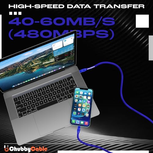 chubbycable Chubby 2.0 Anodized Version – 240W USB C Cable Reflective Shine Charge Cable Silicone Fast Charging Cable, Orange, Type C to Type C, 3.3FT – Enhanced Compatibility and Speed