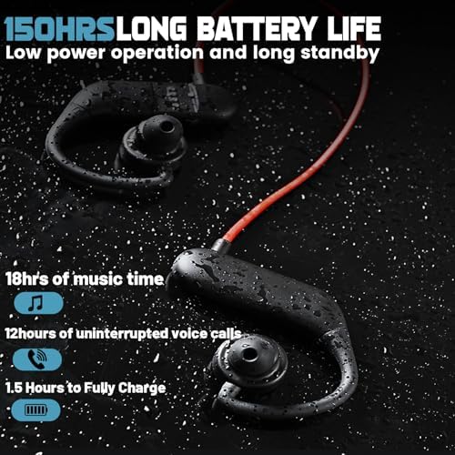 Ultimate IPX8 Waterproof Earbuds for Aquatic Adventures – Cutting-Edge Wireless Sports Headphones with Built-in MP3 Player, 16-Hour Battery Life, and Enhanced In-Ear Bass for Optimal Sound Quality While Swimming, Perfect for Water Sports Enthusiasts and Fitness Lovers