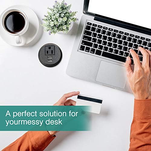 Transform Your Workspace with the Recessed Conference Power Strip Socket – Versatile 2-Outlet Charging Station with Dual USB Ports for Rapid Device Powering and Enhanced Organization in Professional Settings