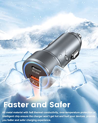 Dual USB-C Fast Car Charger 36 W 2-Pack with PD3.0 & QC3.0 – Includes 6 FT C-C Cables for Galaxy S24/S23/S22/S21, Pixel 6 & i Phone 11 Pro Max to 16 – Ultimate Compatibility & Speed for On-the-Go Charging Solutions