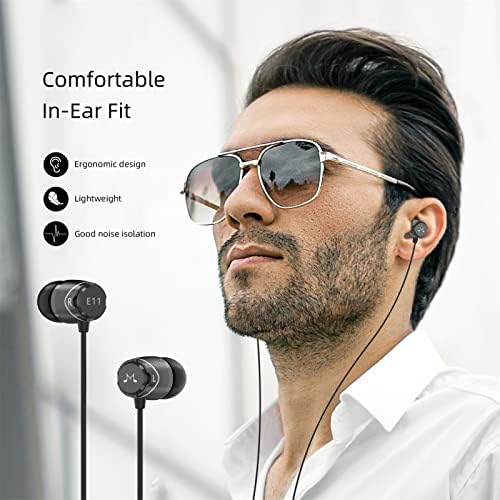 Elevate Your Audio Experience with Sound MAGIC E11 Wired Earbuds – Hi-Fi Stereo Earphones with Powerful Bass, Noise-Isolating Design, Tangle-Free Cord, and Enhanced Device Compatibility for Uninterrupted Listening Pleasure in Sleek Black Finish