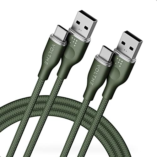 VOLTME Premium Nylon USB C Cable 2-Pack – 6 ft Fast Charging & Data Transfer Cable for Galaxy S10+/S10, Note 10/9, LG V30/V35, Moto Z2/Z3 – Universal Compatibility & Enhanced Durability for Efficient Charging Solutions