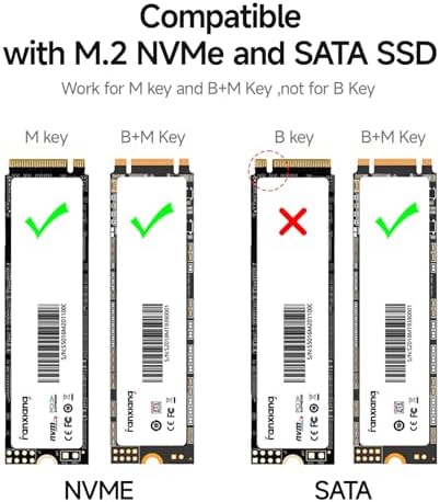 High-Speed M.2 NVME/SATA SSD Enclosure – USB 3.2 Gen 2 Adapter for 2230/2242/2260/2280 Drives, Maximize Data Transfer Performance with 10 Gbps Speeds, Durable Aluminum Design for Optimal Cooling and Portability, Perfect for Professionals and Gamers Seeking Quick Access to Large Files