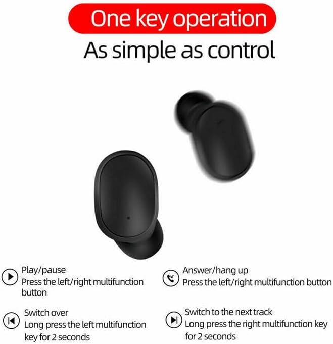 E6 S True Wireless Waterproof Earbuds – Advanced Bluetooth 5.0 Sports Headphones with LED Battery Indicator, Exceptional Hi-Fi Sound, and Effortless Button Controls for Ultimate Comfort – Ideal for Gaming, Gym Workouts, and Outdoor Adventures (Black)