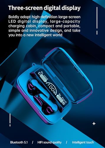 Premium True Wireless Earbuds with Bluetooth 5.3 – IP7 Waterproof Sports Headset with Touch Control & Built-in Mic, Ergonomic In-Ear Design, LED Power Display & Compact Charging Case for Enhanced Audio Experience
