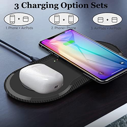 Vchiming 30 W Dual Wireless Charging Station – Fast 2-in-1 Qi Charger for i Phone & Galaxy with Air Pods Compatibility – Elegant White Design with Type C Connectivity for Effortless Charging Anytime, Anywhere