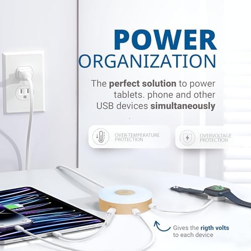 Revolutionary 6-Port USB Charging Hub with Quick Charge 3.0 – High-Efficiency Multi-Device Power Station for Smartphones, Tablets, and Smartwatches – Ultimate Rapid Charging Solution for Home and Office with Advanced Surge Protection and Modern Aesthetic Design