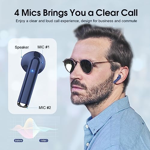 Elevate Your Audio Experience with OYIB Bluetooth 5.3 Wireless Earbuds – Advanced Noise Cancelling Earphones Featuring 4-Mic Clarity, Touch Control, and IPX7 Waterproof Design for Enhanced Workout Performance – LED Battery Display for Real-Time Monitoring and Effortless Connectivity