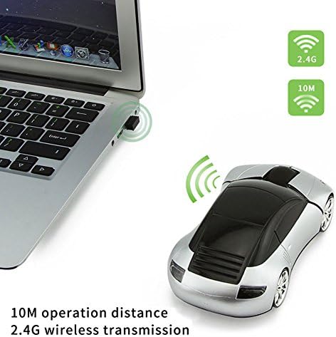 Stylish 2.4 GHz Wireless Car-Shaped Mouse – Fun Red Optical Mouse for Kids & Adults, Compact & Portable with 1600 DPI Precision for Effortless Navigation – Ideal Gift for Gaming & Everyday Use – Seamless USB Connectivity for Laptops & Desktops