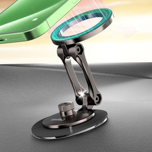 Elevate Your Tesla Experience with the Smolink All-Metal Magnetic Phone Mount – Premium Magnetic Holder for Tesla Model 3, Y, S, X, Compatible with Mag Safe and All Smartphones, Foldable Design for Sleek Aesthetics and Enhanced Durability, Perfect Car Dashboard Accessory for Hands-Free Navigation and Secure Device Attachment, Black Finish for a Refined Look