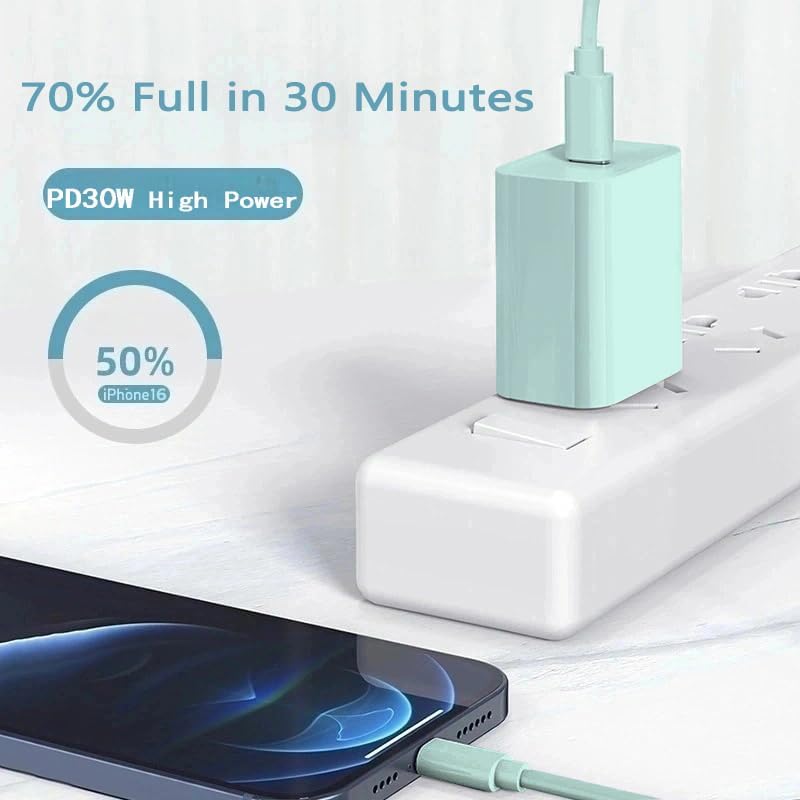 Ultra-Fast 20 W USB-C Charging Block Dual Pack for i Phone 16/15 & Samsung Devices – Includes Two 6 FT Cables for Optimal Convenience and Enhanced Safety Features
