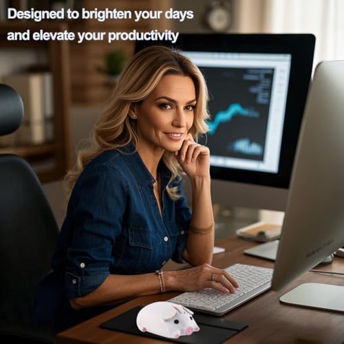 Cute Pig Design Wireless Mouse – Kawaii Bluetooth Dual Mode Silent Optical Mouse for PC, Laptop, and Tablet – Lightweight Portable Accessory for Kids, Students, and Office Use – Perfect Gift Idea for Adorable Tech Lovers