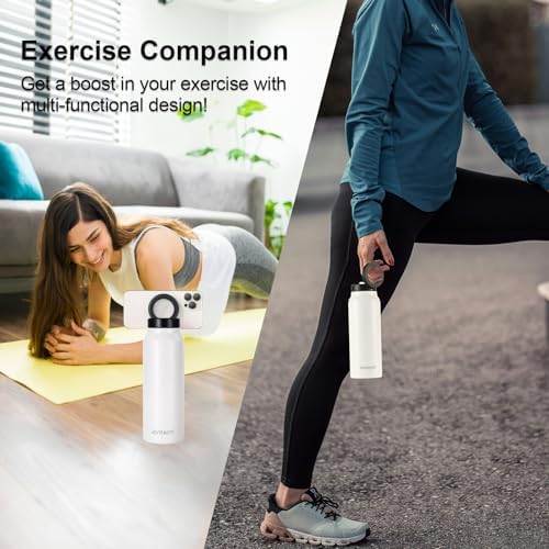 Maximize Your Hydration with the iontech 32 oz Insulated Water Bottle Featuring Mag Safe Compatibility – Innovative Stainless Steel Flask with Magnetic Phone Tripod Mount for Effortless Access During Gym, Sports, Travel, and Daily Commutes – Keeps Beverages Hot for 12 Hours and Cold for 24 Hours in Striking Blue – Ultimate Convenience for Active Lifestyles