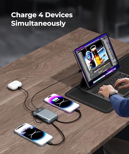 High-Capacity 30,000 m Ah Portable Power Bank with Built-in USB-C Cable – 22.5 W Super Fast Charging for i Phone, i Pad, Google, Xiaomi – Ideal for Travel, Camping, and Emergency Power Solutions – Slim and Lightweight Design with 17-Layer Safety Protection for Maximum Reliability – Perfect for Charging Multiple Devices Simultaneously – Enjoy 24/7 Customer Support and 36-Month Warranty