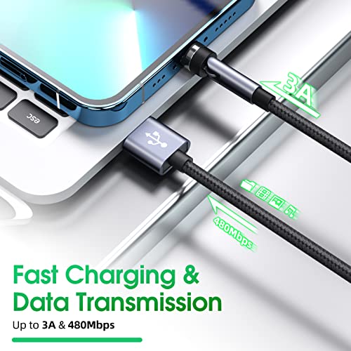 ANMONE 540° Rotatable USB Magnetic Charging Cable Trio – Fast Charging & Data Transfer Cords in 1 m, 2 m, 3 m Lengths for Ultimate Device Compatibility and Convenience – Effortless One-Handed Connection with Premium Durability