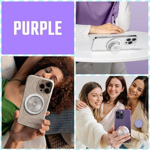 Mag Safe-Compatible Transparent Collapsible Phone Grip Stand – Durable Hands-Free Holder for Smartphones & Tablets, Ideal for Streaming and Selfies – Sleek, Portable Design for On-the-Go Convenience